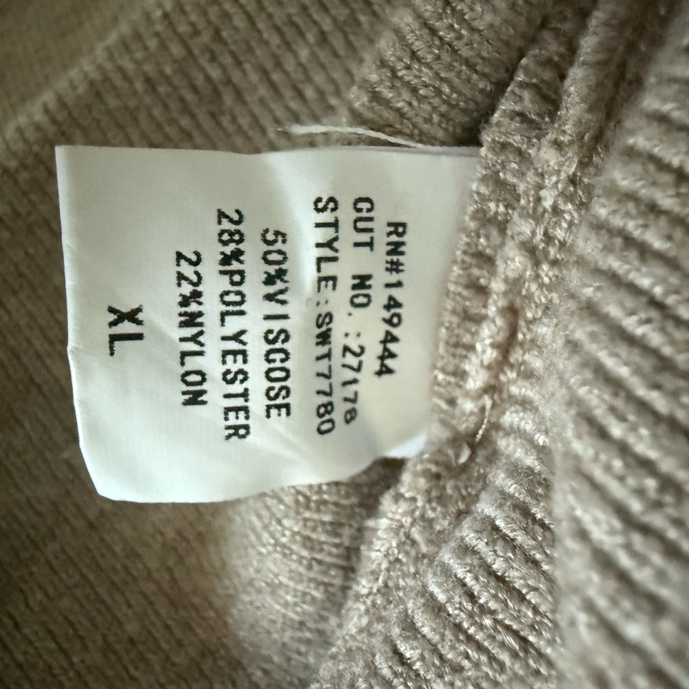 Ember Oatmeal Color Stretchy Embellished Soft Cottagecore Women’s Sweater - Picture 6 of 7